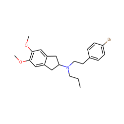 CCCN(CCc1ccc(Br)cc1)C1Cc2cc(OC)c(OC)cc2C1 ZINC000013471428