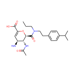 CCCN(CCc1ccc(C(C)C)cc1)C(=O)[C@@H]1OC(C(=O)O)=C[C@H](N)[C@H]1NC(C)=O ZINC000013778790