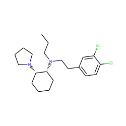 CCCN(CCc1ccc(Cl)c(Cl)c1)[C@@H]1CCCC[C@@H]1N1CCCC1 ZINC000038349236