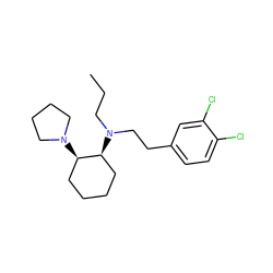 CCCN(CCc1ccc(Cl)c(Cl)c1)[C@H]1CCCC[C@H]1N1CCCC1 ZINC000038349234