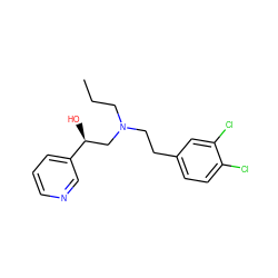 CCCN(CCc1ccc(Cl)c(Cl)c1)C[C@H](O)c1cccnc1 ZINC000003937749