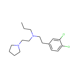 CCCN(CCc1ccc(Cl)c(Cl)c1)CCN1CCCC1 ZINC000022924809