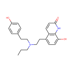 CCCN(CCc1ccc(O)cc1)CCc1ccc(O)c2[nH]c(=O)ccc12 ZINC000029481542