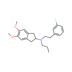 CCCN(CCc1cccc(F)c1)C1Cc2cc(OC)c(OC)cc2C1 ZINC000013471426