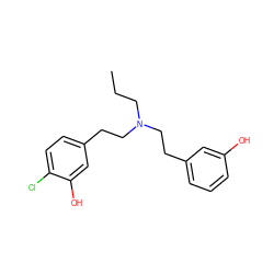 CCCN(CCc1cccc(O)c1)CCc1ccc(Cl)c(O)c1 ZINC000013730711