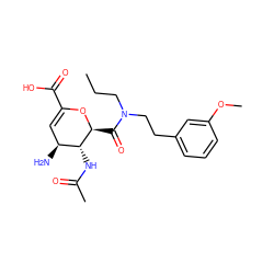 CCCN(CCc1cccc(OC)c1)C(=O)[C@@H]1OC(C(=O)O)=C[C@H](N)[C@H]1NC(C)=O ZINC000013778783