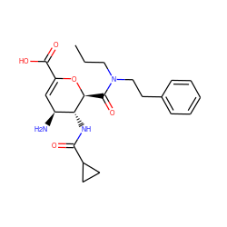 CCCN(CCc1ccccc1)C(=O)[C@@H]1OC(C(=O)O)=C[C@H](N)[C@H]1NC(=O)C1CC1 ZINC000027736353