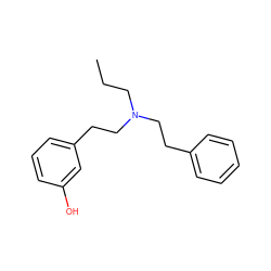 CCCN(CCc1ccccc1)CCc1cccc(O)c1 ZINC000005833398