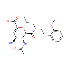 CCCN(CCc1ccccc1OC)C(=O)[C@@H]1OC(C(=O)O)=C[C@H](N)[C@H]1NC(C)=O ZINC000013778792