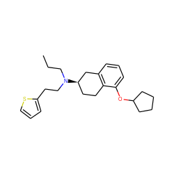 CCCN(CCc1cccs1)[C@@H]1CCc2c(cccc2OC2CCCC2)C1 ZINC000003794355