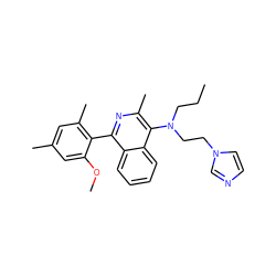 CCCN(CCn1ccnc1)c1c(C)nc(-c2c(C)cc(C)cc2OC)c2ccccc12 ZINC000029037826