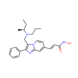 CCCN(Cc1c(-c2ccccc2)nc2cc(/C=C/C(=O)NO)ccn12)[C@@H](C)CC ZINC000136855247