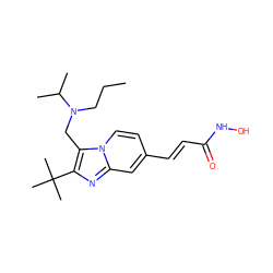 CCCN(Cc1c(C(C)(C)C)nc2cc(/C=C/C(=O)NO)ccn12)C(C)C ZINC000143357453