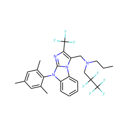 CCCN(Cc1c(C(F)(F)F)nc2n(-c3c(C)cc(C)cc3C)c3ccccc3n12)CC(F)(F)C(F)(F)F ZINC000036322218