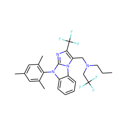 CCCN(Cc1c(C(F)(F)F)nc2n(-c3c(C)cc(C)cc3C)c3ccccc3n12)CC(F)(F)F ZINC000028469792