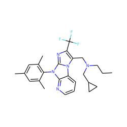 CCCN(Cc1c(C(F)(F)F)nc2n(-c3c(C)cc(C)cc3C)c3ncccc3n12)CC1CC1 ZINC000028903383