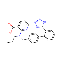 CCCN(Cc1ccc(-c2ccccc2-c2nnn[nH]2)cc1)c1ncccc1C(=O)O ZINC000003780941