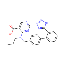 CCCN(Cc1ccc(-c2ccccc2-c2nnn[nH]2)cc1)c1ncncc1C(=O)O ZINC000013832800