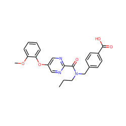 CCCN(Cc1ccc(C(=O)O)cc1)C(=O)c1ncc(Oc2ccccc2OC)cn1 ZINC001772581838