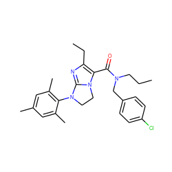 CCCN(Cc1ccc(Cl)cc1)C(=O)c1c(CC)nc2n1CCN2c1c(C)cc(C)cc1C ZINC000028341798