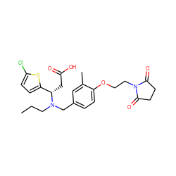 CCCN(Cc1ccc(OCCN2C(=O)CCC2=O)c(C)c1)[C@@H](CC(=O)O)c1ccc(Cl)s1 ZINC000225104876