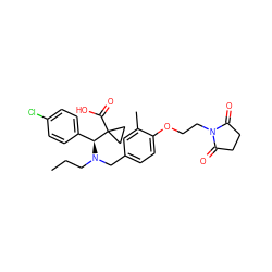 CCCN(Cc1ccc(OCCN2C(=O)CCC2=O)c(C)c1)[C@@H](c1ccc(Cl)cc1)C1(C(=O)O)CC1 ZINC000207212636