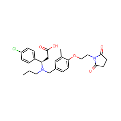 CCCN(Cc1ccc(OCCN2C(=O)CCC2=O)c(C)c1)[C@H](CC(=O)O)c1ccc(Cl)cc1 ZINC000207212727