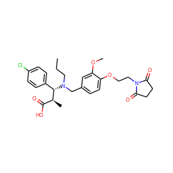 CCCN(Cc1ccc(OCCN2C(=O)CCC2=O)c(OC)c1)[C@@H](c1ccc(Cl)cc1)[C@@H](C)C(=O)O ZINC000225119314