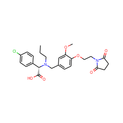 CCCN(Cc1ccc(OCCN2C(=O)CCC2=O)c(OC)c1)[C@H](C(=O)O)c1ccc(Cl)cc1 ZINC000225121726