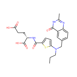 CCCN(Cc1ccc2nc(C)[nH]c(=O)c2c1)c1ccc(C(=O)N[C@@H](CCC(=O)O)C(=O)O)s1 ZINC000013821825