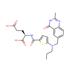 CCCN(Cc1ccc2nc(C)[nH]c(=O)c2c1)c1ccc(C(=O)N[C@H](CCC(=O)O)C(=O)O)s1 ZINC000029337038