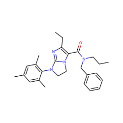 CCCN(Cc1ccccc1)C(=O)c1c(CC)nc2n1CCN2c1c(C)cc(C)cc1C ZINC000028341116