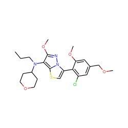 CCCN(c1c(OC)nn2c(-c3c(Cl)cc(COC)cc3OC)csc12)C1CCOCC1 ZINC000043208141