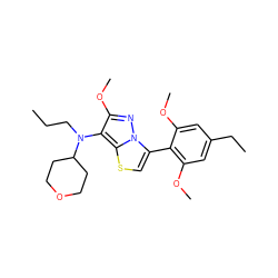 CCCN(c1c(OC)nn2c(-c3c(OC)cc(CC)cc3OC)csc12)C1CCOCC1 ZINC000096172545