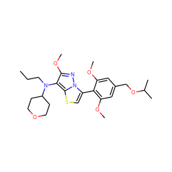 CCCN(c1c(OC)nn2c(-c3c(OC)cc(COC(C)C)cc3OC)csc12)C1CCOCC1 ZINC000096172603