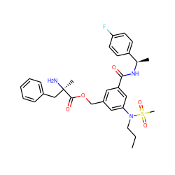 CCCN(c1cc(COC(=O)[C@](C)(N)Cc2ccccc2)cc(C(=O)N[C@H](C)c2ccc(F)cc2)c1)S(C)(=O)=O ZINC000095563701