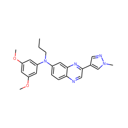 CCCN(c1cc(OC)cc(OC)c1)c1ccc2ncc(-c3cnn(C)c3)nc2c1 ZINC000204145152