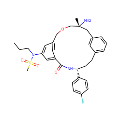 CCCN(c1cc2cc(c1)C(=O)N[C@@H](c1ccc(F)cc1)CCc1cccc(c1)C[C@@](C)(N)COC2)S(C)(=O)=O ZINC000028949988