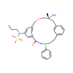 CCCN(c1cc2cc(c1)C(=O)N[C@@H](c1ccccc1)CCc1cccc(c1)C[C@@](C)(N)COC2)S(C)(=O)=O ZINC000028949950