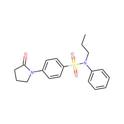 CCCN(c1ccccc1)S(=O)(=O)c1ccc(N2CCCC2=O)cc1 ZINC000224196838