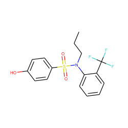 CCCN(c1ccccc1C(F)(F)F)S(=O)(=O)c1ccc(O)cc1 ZINC000028570111