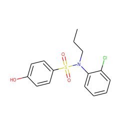 CCCN(c1ccccc1Cl)S(=O)(=O)c1ccc(O)cc1 ZINC000028570105