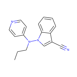 CCCN(c1ccncc1)n1cc(C#N)c2ccccc21 ZINC000013745960