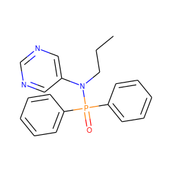 CCCN(c1cncnc1)P(=O)(c1ccccc1)c1ccccc1 ZINC000095596845