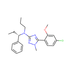 CCCN(c1nc(-c2ccc(Cl)cc2OC)n(C)n1)[C@@H](CC)c1ccccc1 ZINC000013610651