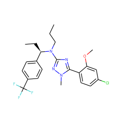 CCCN(c1nc(-c2ccc(Cl)cc2OC)n(C)n1)[C@H](CC)c1ccc(C(F)(F)F)cc1 ZINC000013610684