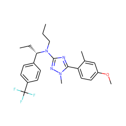 CCCN(c1nc(-c2ccc(OC)cc2C)n(C)n1)[C@@H](CC)c1ccc(C(F)(F)F)cc1 ZINC000013610700