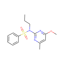 CCCN(c1nc(C)cc(OC)n1)S(=O)(=O)c1ccccc1 ZINC000000068624