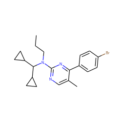 CCCN(c1ncc(C)c(-c2ccc(Br)cc2)n1)C(C1CC1)C1CC1 ZINC000002001899