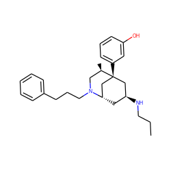 CCCN[C@H]1C[C@H]2C[C@@](c3cccc(O)c3)(C1)[C@H](C)CN2CCCc1ccccc1 ZINC000103292759